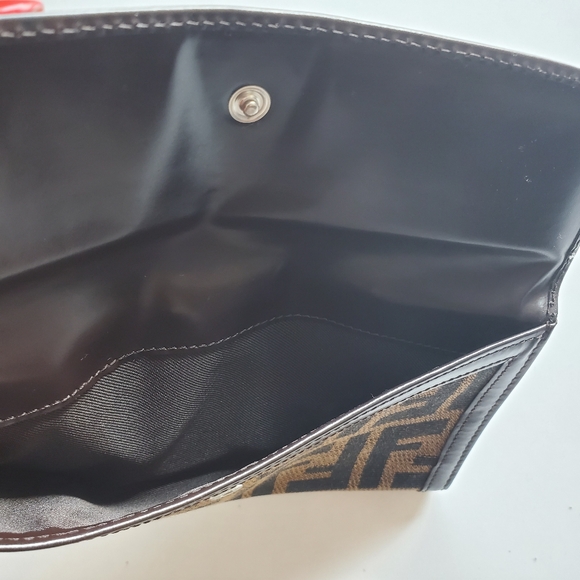 Fendi Zucca Canvas Long Bifold Leather Wallet Brown - Picture 5 of 13